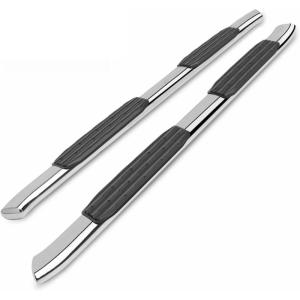 imageTAC 425quot Side Steps Running Boards Fit 20192025 Chevy SilveradoGMC Sierra 150020202025 SilveradoSierra 2500 3500 Crew Cab Truck Pickup Texture Black Nerf Bars 2pcsBend End Polish Stainless Steel