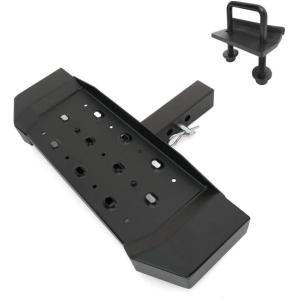 imageTAC Hitch Step Compatible with 2quot Rear Hitch Receiver 65quot Width SUV Pickup Truck Van Bumper Protector Universal Black Hitch Pin and Clip Included