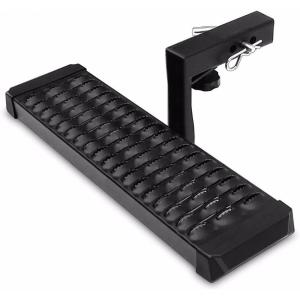 imageTAC Hitch Step Compatible with 2quot Rear Hitch Receiver 73quot Width with 6quot Drop SUV Pickup Truck Van Bumper Protector Universal Aluminum Black Hitch Pin and Clip Included