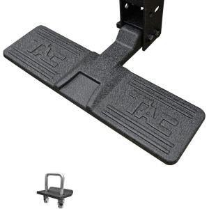 imageTAC Hitch Step Fits 2 Hitch Receiver 5quot Width SUV Pickup Truck Van Bumper Protector Universal Heavy Duty Steel Black Lock Pin and Stainless Steel Hitch Tightener Included