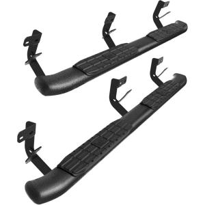 imageTAC Side Steps Compatible with 20092018 RAM 1500 Quad Cab20192024 RAM 1500 Classic Quad Cab Truck Pickup 425quot Oval Bend Texture Black Nerf Bars 2Pcs