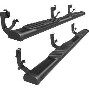 imageTAC Side Steps Running Boards Fit 20092018 Dodge RAM 1500 Quad Cab  20192024 RAM 1500 Classic Quad Cab Truck Pickup 4 Oval Texture Black Side Bars Step Rails Nerf Bars Off Road Accessories 2Pcs5 inch Black