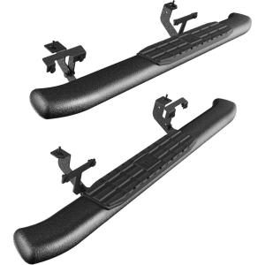 imageTAC Side Steps Running Boards Fit 20182024 Jeep Wrangler JL 2 Door SUV 425quot Oval Bend Texture Black Side Bars Texture Powder Coating Brackets 2Pcs425 inch Heavy Texture