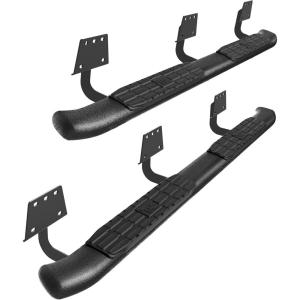 imageTAC Side Steps Running Boards Fit 20192025 RAM 1500 Quad CabExclude 20192024 RAM 1500 ClassicTruck Pickup 425quot Oval Bend Texture Black Side Bars425 inch Heavy Texutre