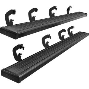 imageTAC Spear Running Boards Compatible with 20072018 Chevy SilveradoGMC Sierra 1500  20072019 25003500 Crew Cab 6 Side Step Rail Nerf Bar Truck Accessories Aluminum Texture Black Width Lightweight