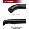 imageTAC Side Steps Running Boards fit 20002004 Dodge Dakota Quad Cab Pickup Truck 3 inches Black Step RailsSide Bars Nerf Bars Off Road Exterior Accessories 2 Pcs Running Boards
