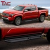 image:imageTAC Fort Running Boards Compatible with 20242026 Toyota Tacoma Double Cab Side Steps Nerf Bars OffRoad Pickup Truck Exterior Accessories Carbon Steel Fine Texutre Black 2PCS